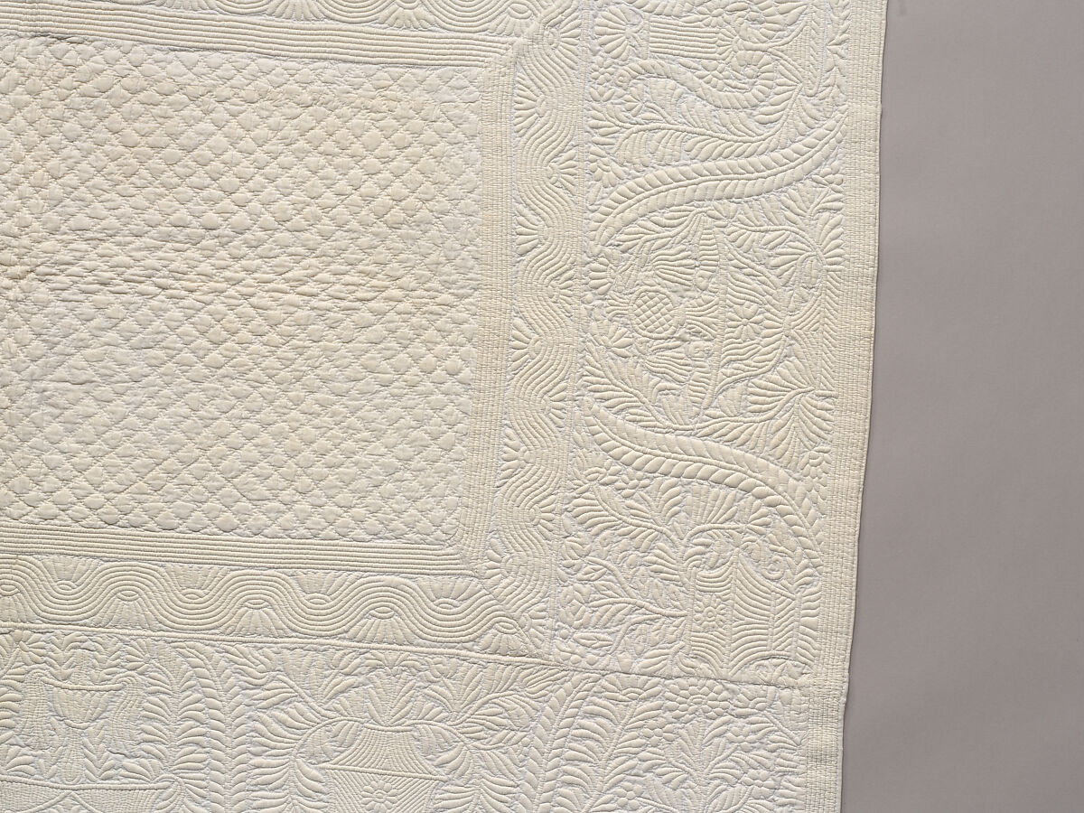 Corded quilt, Linen, cotton: corded "whitework", probably French