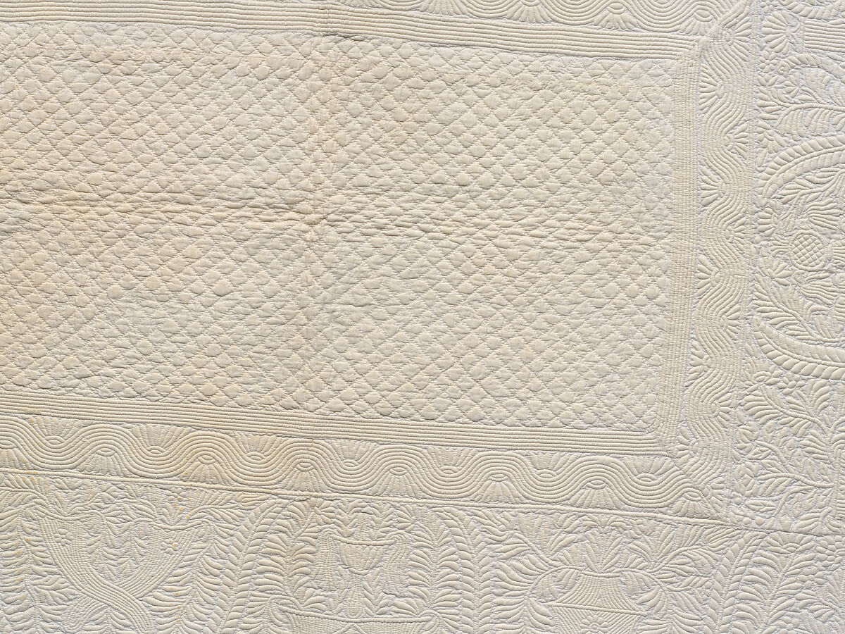 Corded quilt, Linen, cotton: corded "whitework", probably French