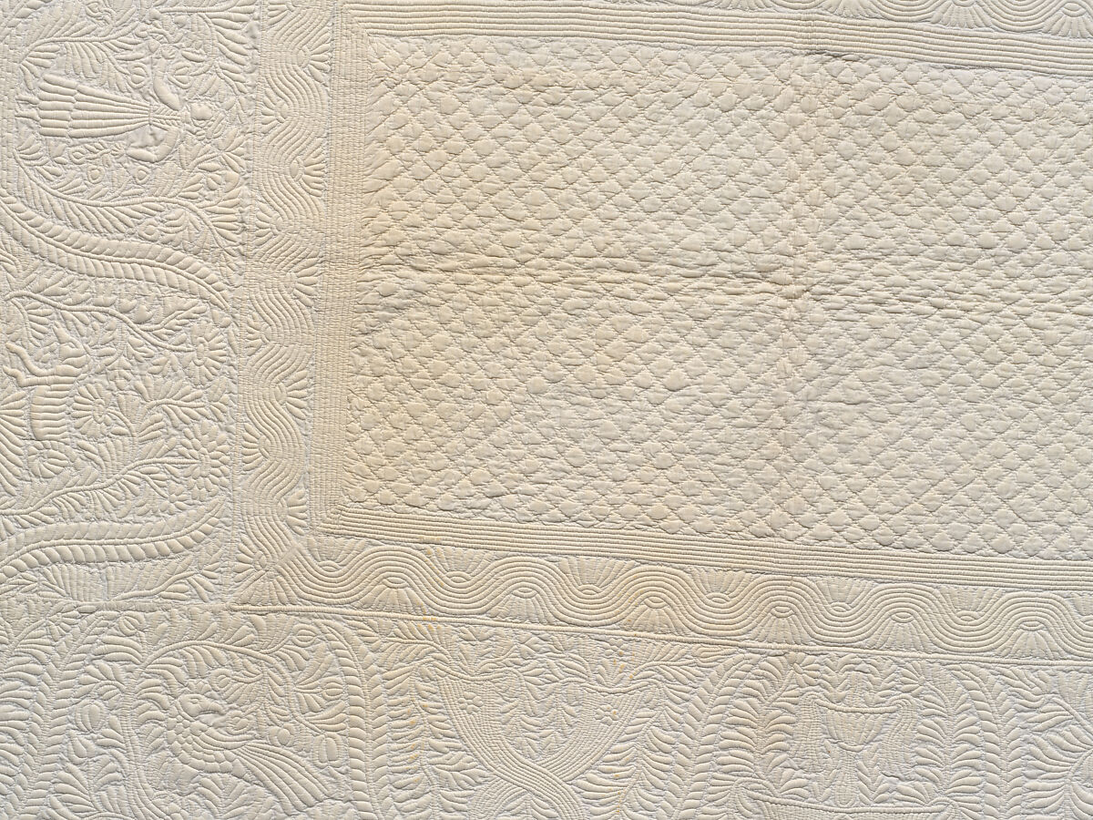 Corded quilt, Linen, cotton: corded "whitework", probably French