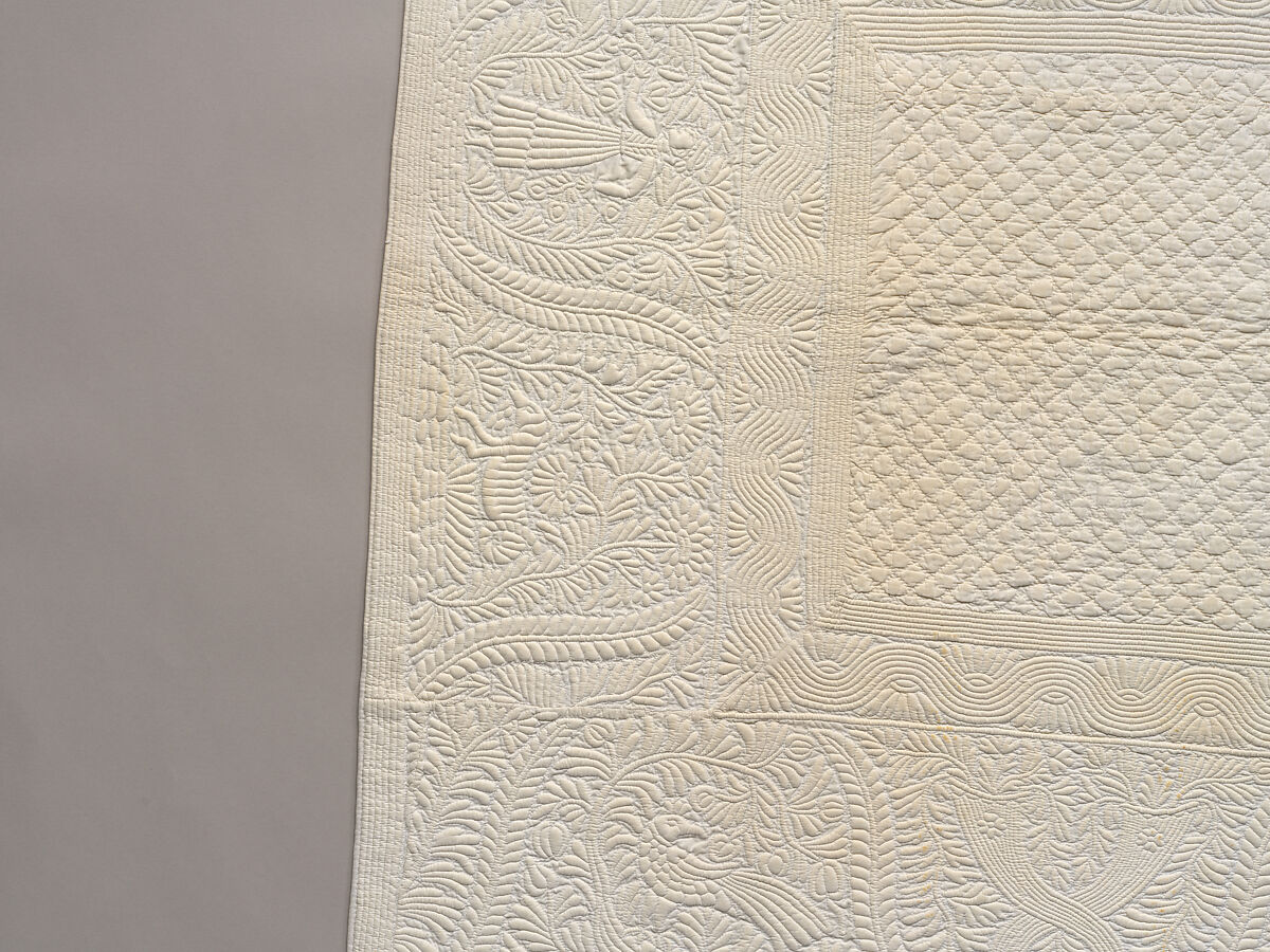 Corded quilt, Linen, cotton: corded "whitework", probably French