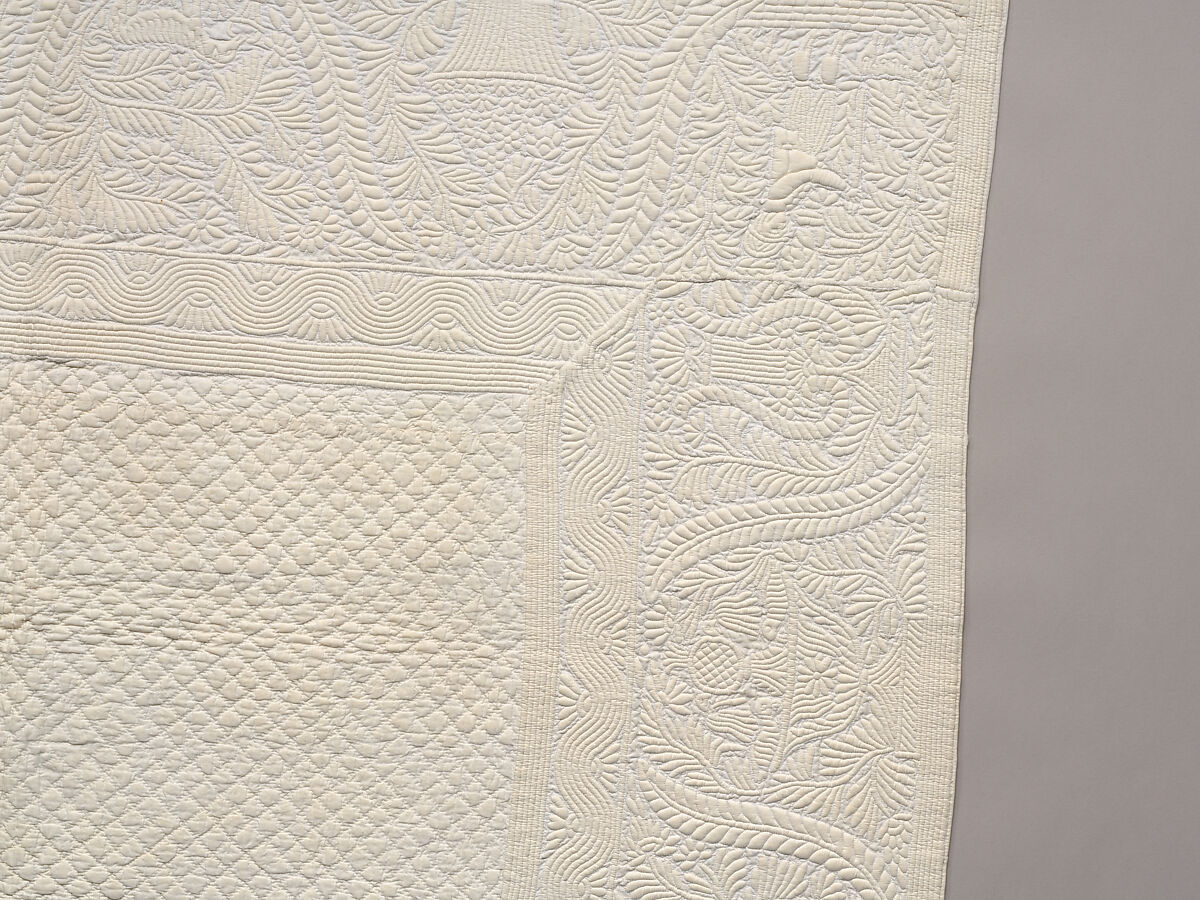 Corded quilt, Linen, cotton: corded "whitework", probably French