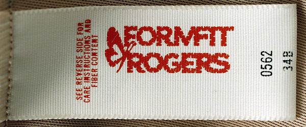 Underwear, Formfit Rogers, nylon, cotton, elastic, American