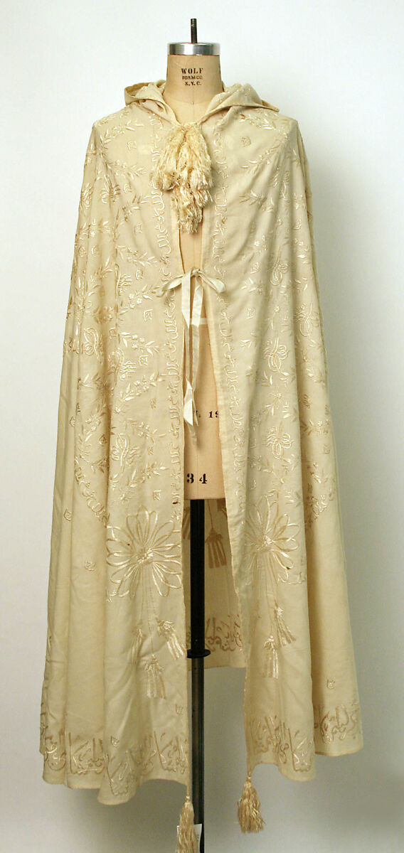 Cape, Wool, silk; embroidered 