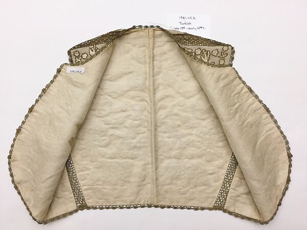 Vest, Silk, metal wrapped thread; embroidered