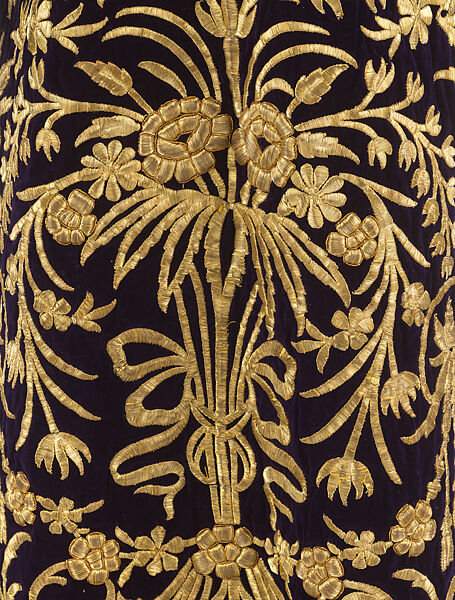 Bindalli Wedding Dress, Velvet, metal wrapped thread; embroidered