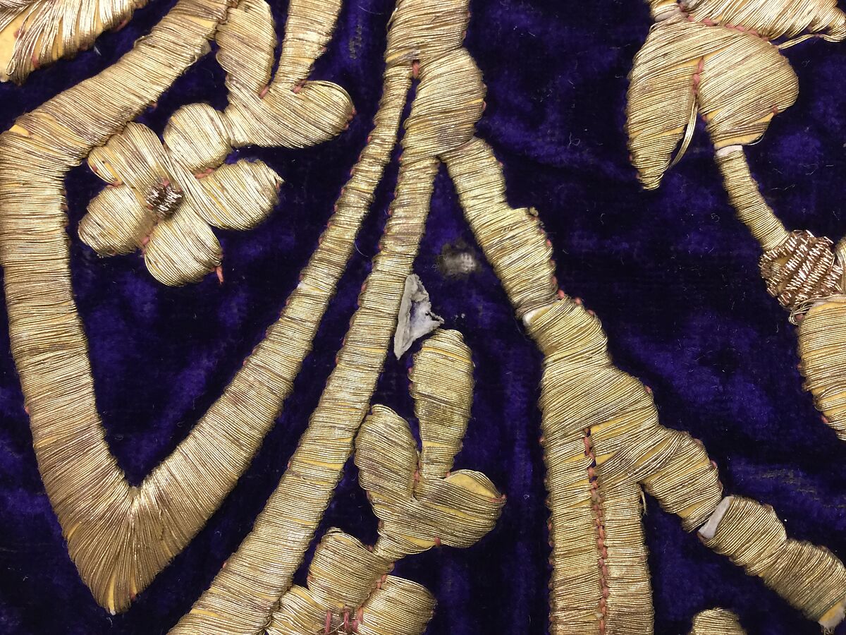 Bindalli Wedding Jacket, Cotton and metal wrapped thread; embroidered