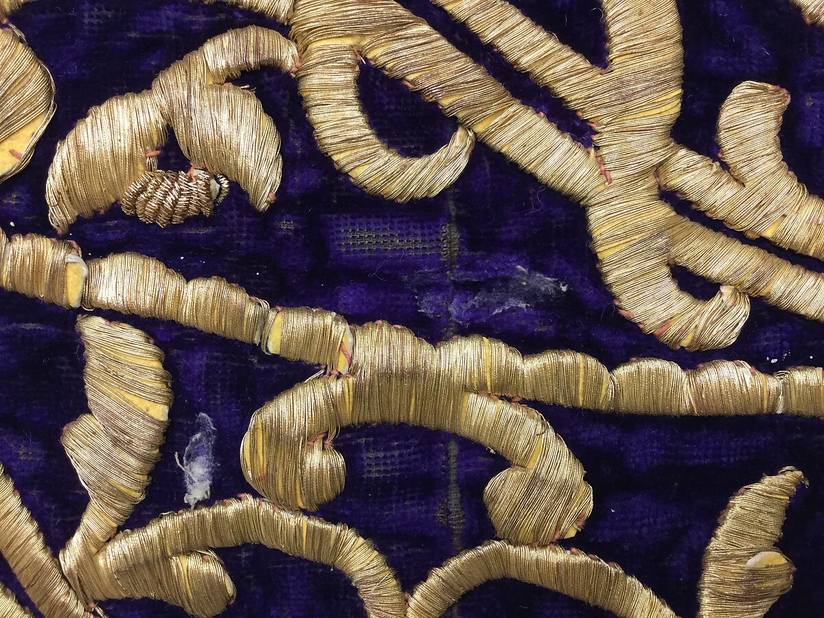 Bindalli Wedding Jacket, Cotton and metal wrapped thread; embroidered