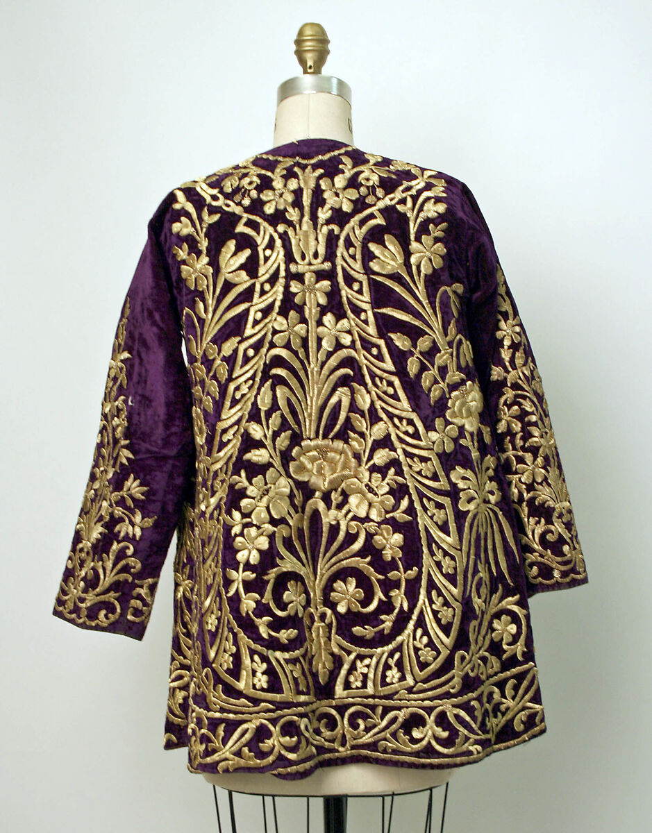 Bindalli Wedding Jacket, Cotton and metal wrapped thread; embroidered