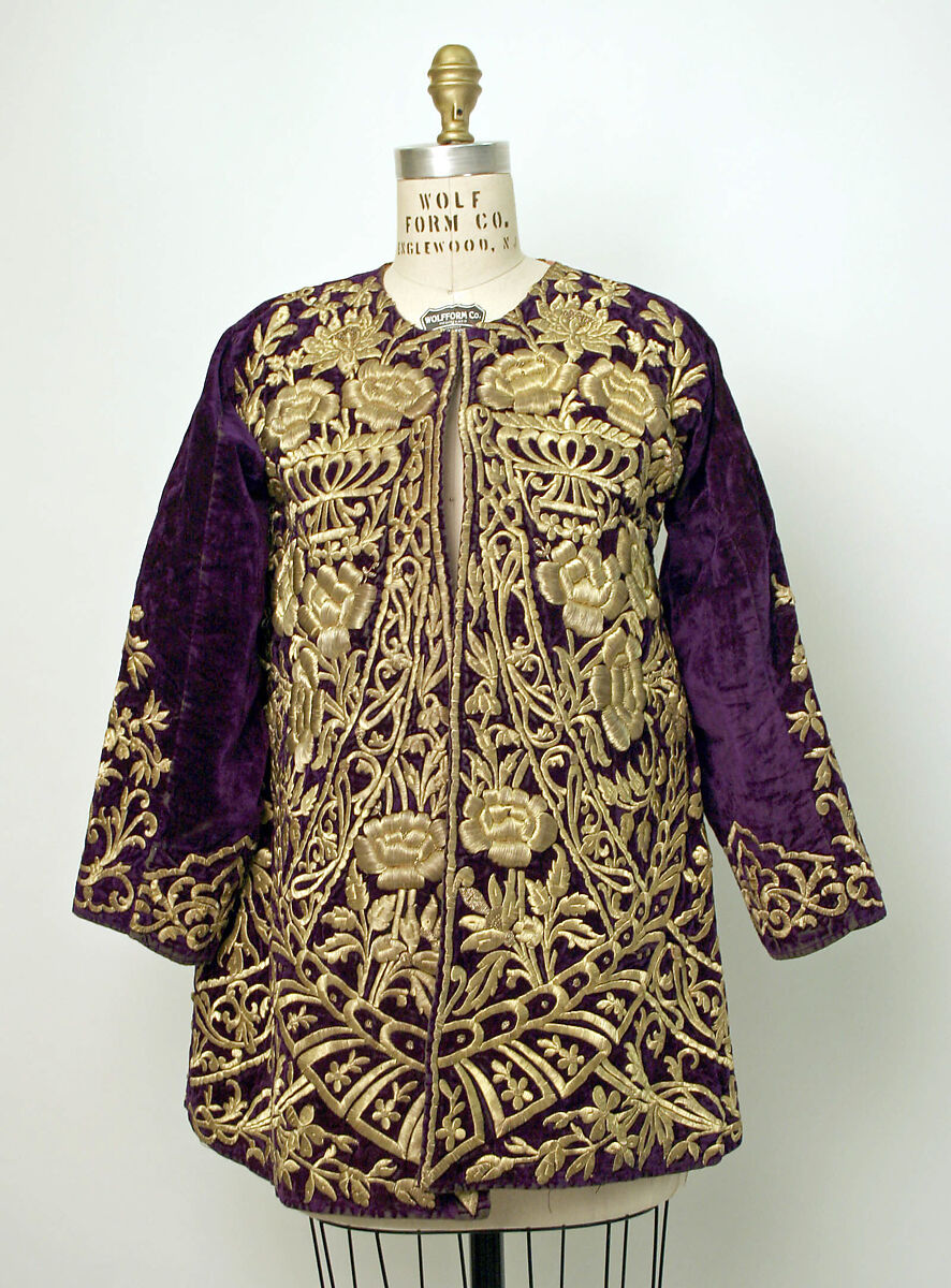 Bindalli Wedding Jacket, Cotton and metal wrapped thread; embroidered 