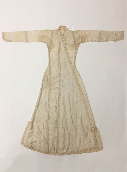 Ensemble, Silk, cotton, linen, metal wrapped thread, and sequins; embroidered