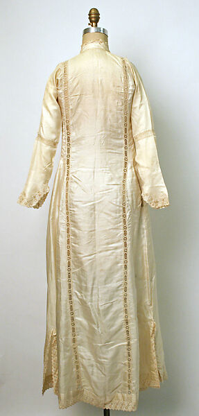 Ensemble, Silk, cotton, linen, metal wrapped thread, and sequins; embroidered