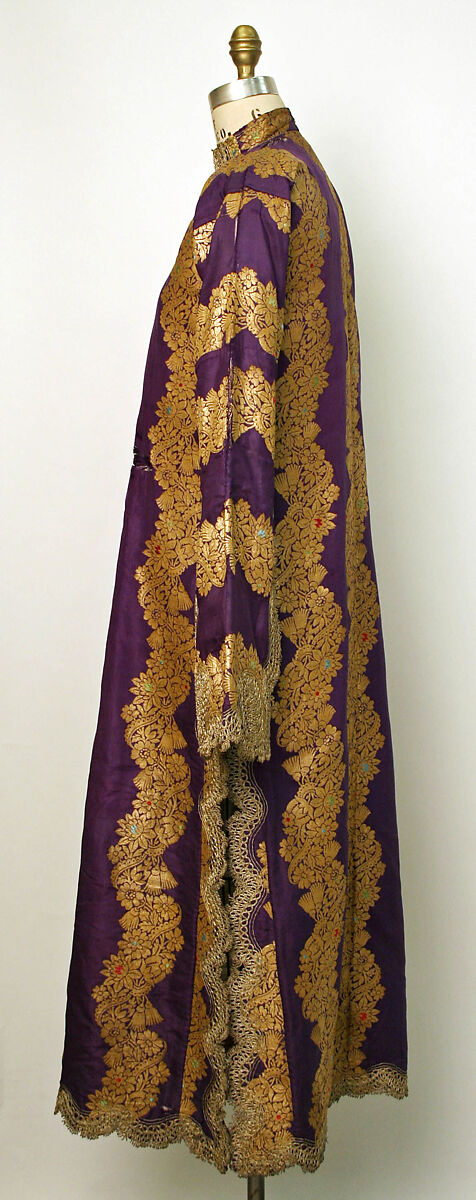 Uçetek Entari and Shalvar, Silk, cotton, metal wrapped thread; brocaded