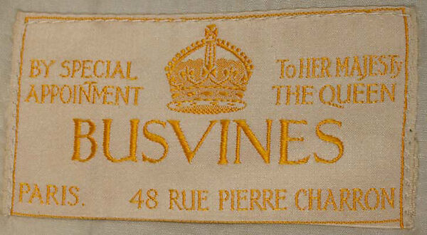 Riding habit, (a, b) Busvines &amp; Co. Paris (French), (a-c) wool
(d) linen
(e-h) cotton
(i) wool
(j, k) leather
(l-q) wood, French