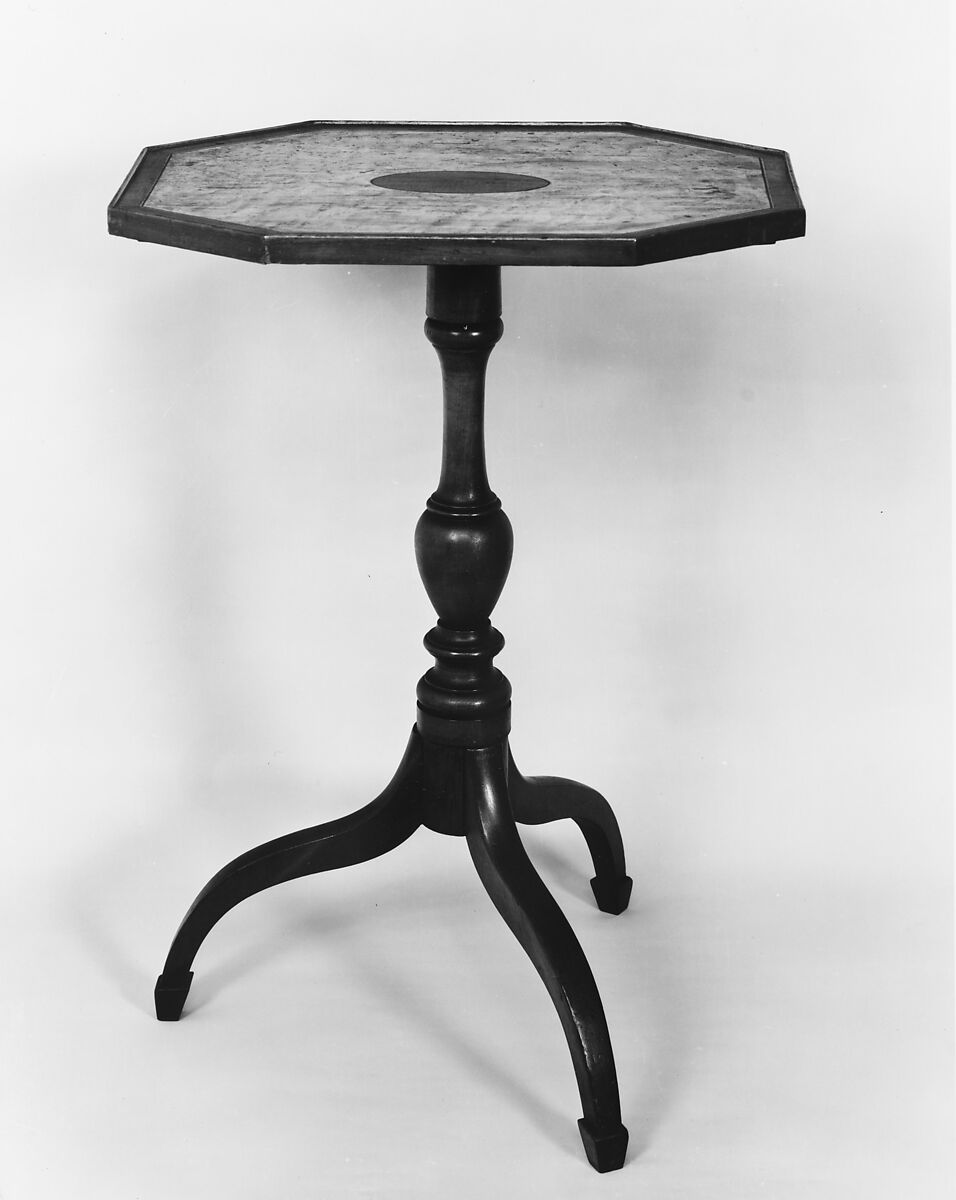 Tilt-top Tea Table, Maple, mahogany, bird's-eye maple, American 