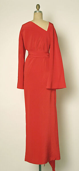 Evening dress, Halston (American, Des Moines, Iowa 1932–1990 San Francisco, California), polyester (probably), American