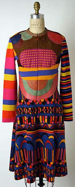 Dress, Stephen Burrows (American, born 1943), wool, leather, American 