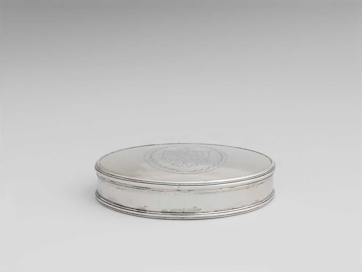 Tobacco Box, Possibly Samuel Burrill (1704–1740), Silver, American 