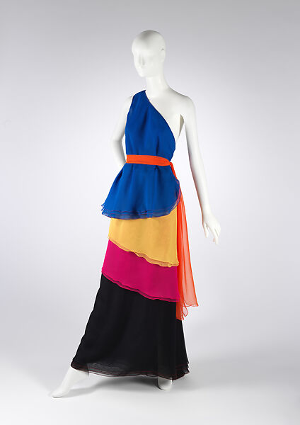 Evening dress, Stephen Burrows (American, born 1943), synthetic fiber, American 