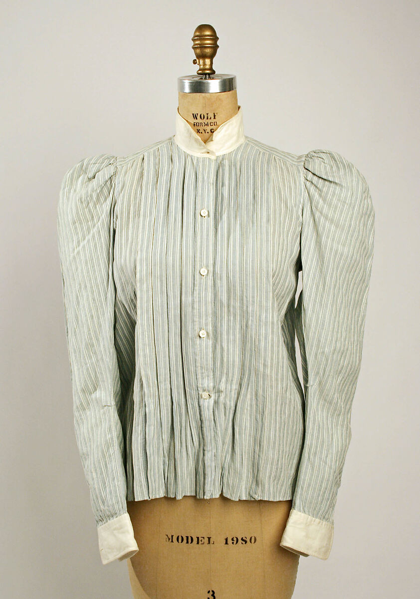 Shirtwaist, cotton, linen, American 