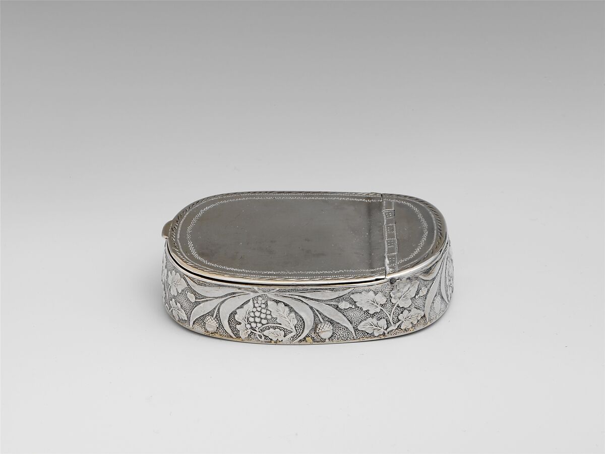 Tobacco Box, John Erwin (active ca. 1809–21), Silver, American 
