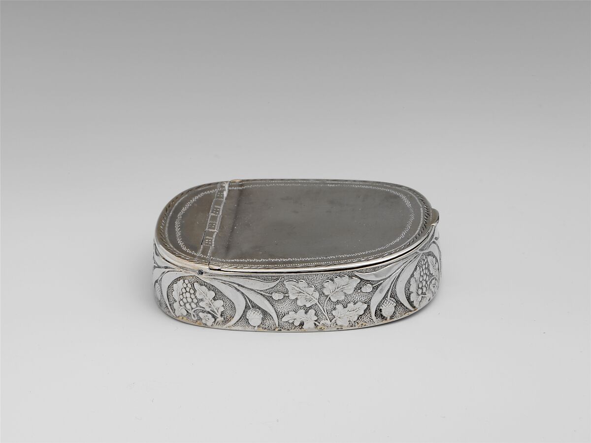 Tobacco Box, John Erwin (active ca. 1809–21), Silver, American