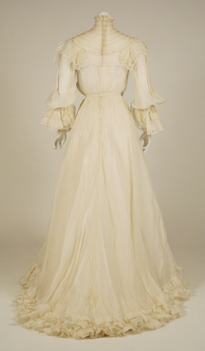 Wedding Ensemble, linen, cotton, silk, American