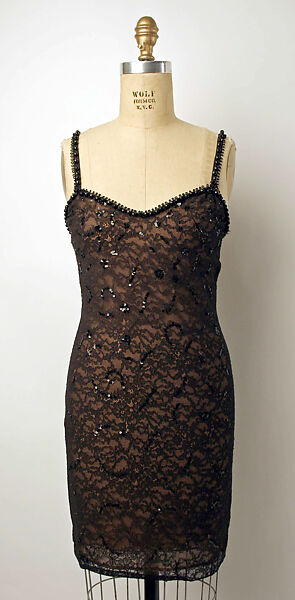 Evening dress, Josie Natori (American, born Manila, 1947), cotton, plastic, glass, American 