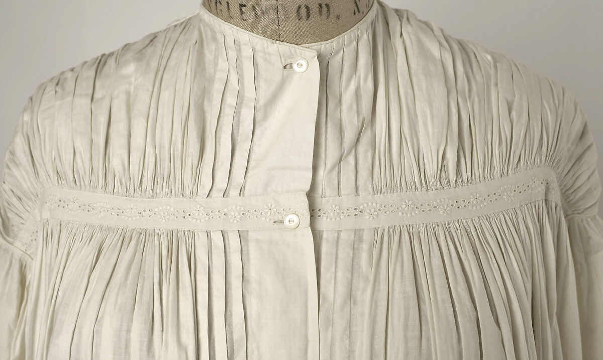 Nightgown, cotton, probably American
