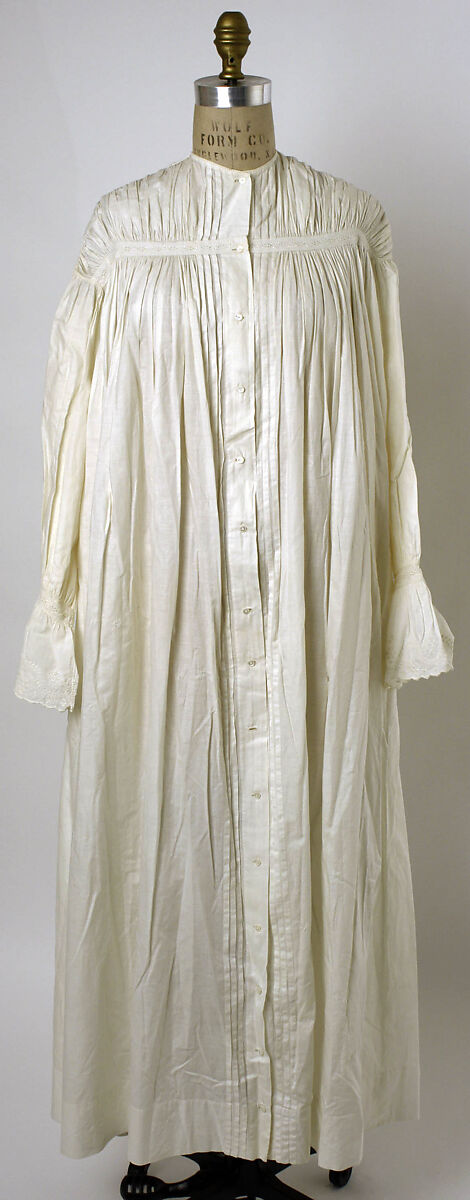 Nightgown, cotton, probably American 