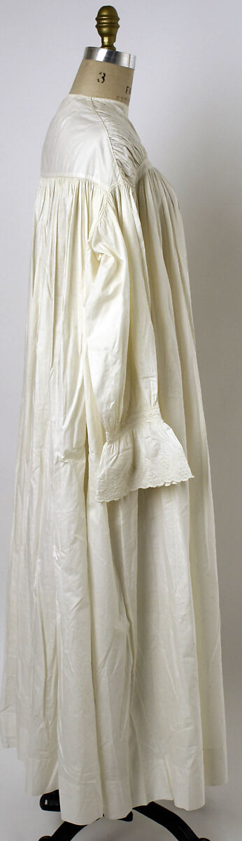Nightgown, cotton, probably American