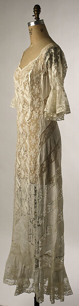 Morning dress, linen, cotton, probably American