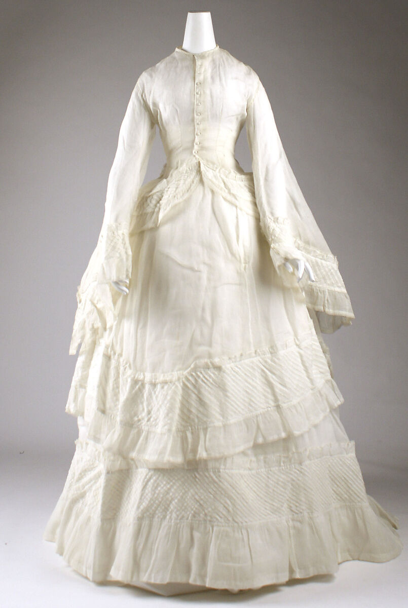 Wedding dress, cotton, American 