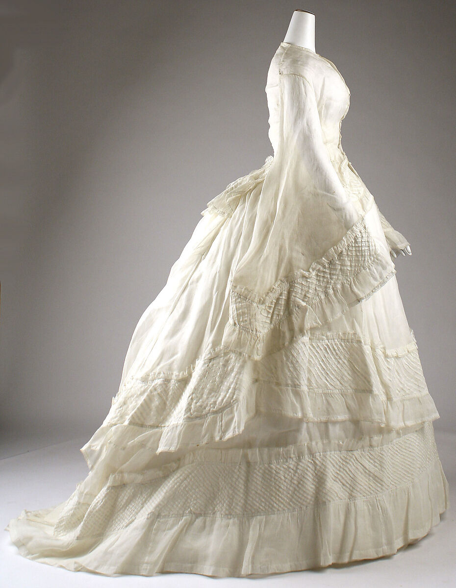 Wedding dress, cotton, American