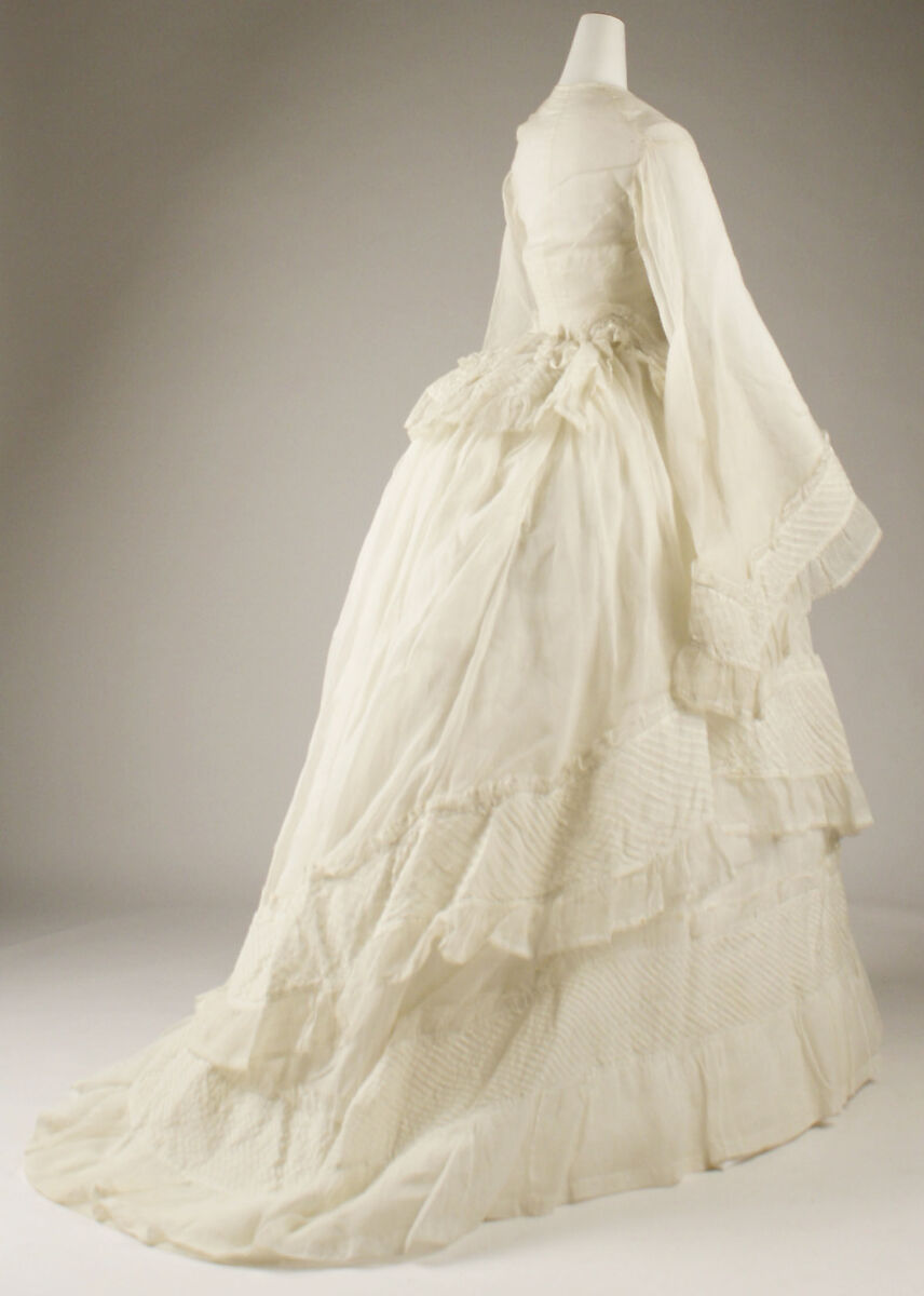 Wedding dress, cotton, American