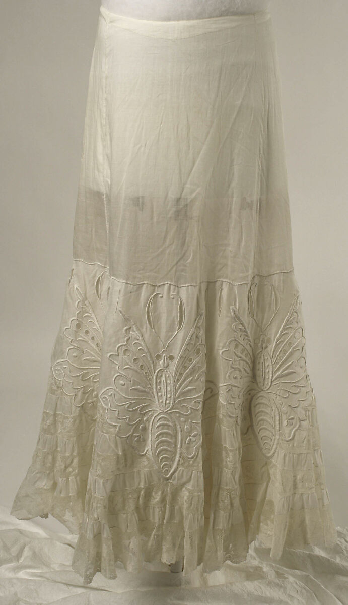 Petticoat, cotton, silk, American