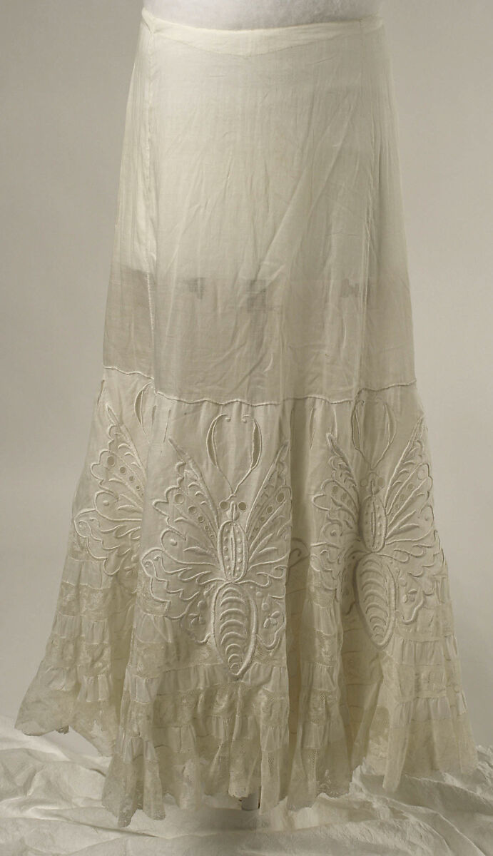 Petticoat, cotton, silk, American 