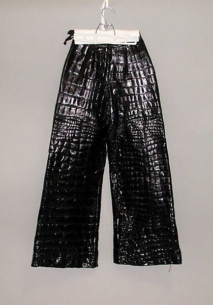 Trousers, Arnold Scaasi (American, born Montreal, Canada, 1931–2015), leather, silk, American 