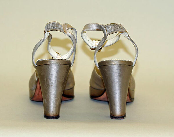 Shoes, silk, leather, American