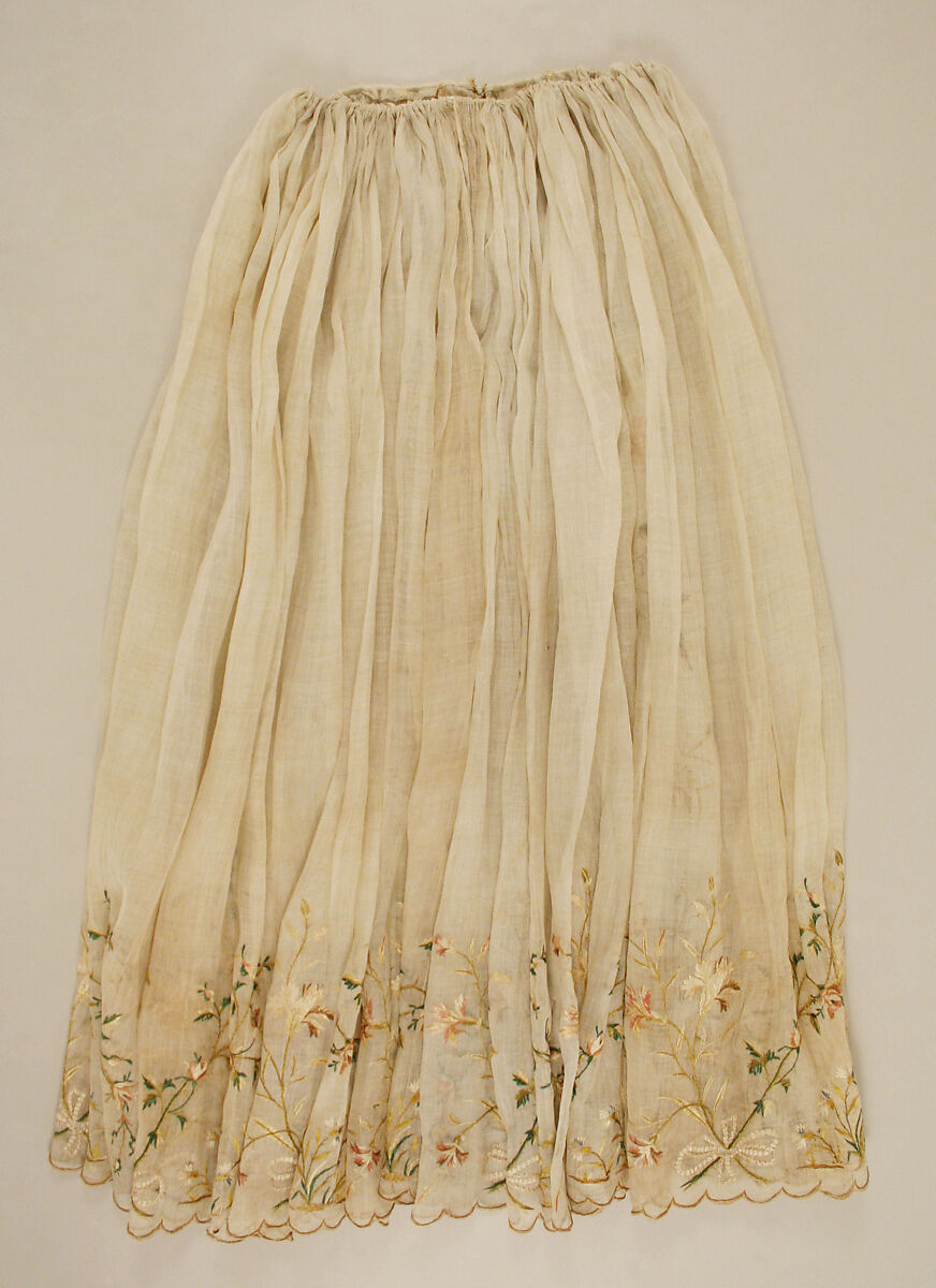 Skirt, silk, linen, French