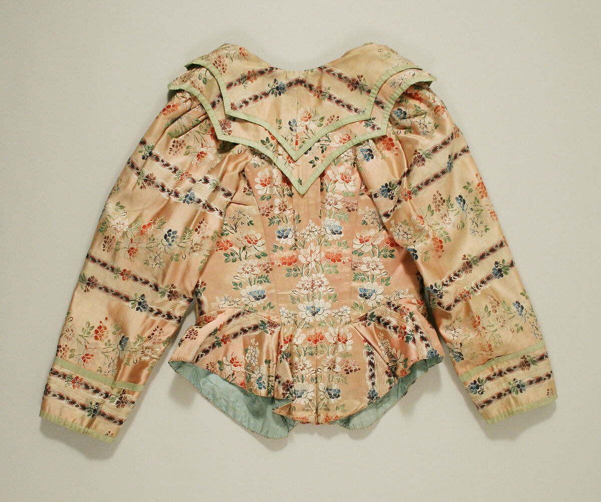 Bodice, silk, American or European