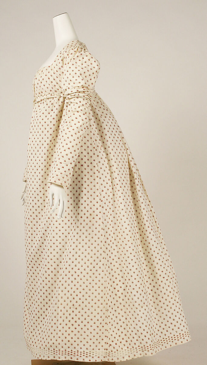 Dress, cotton, flax, French