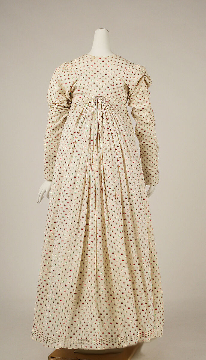 Dress, cotton, flax, French