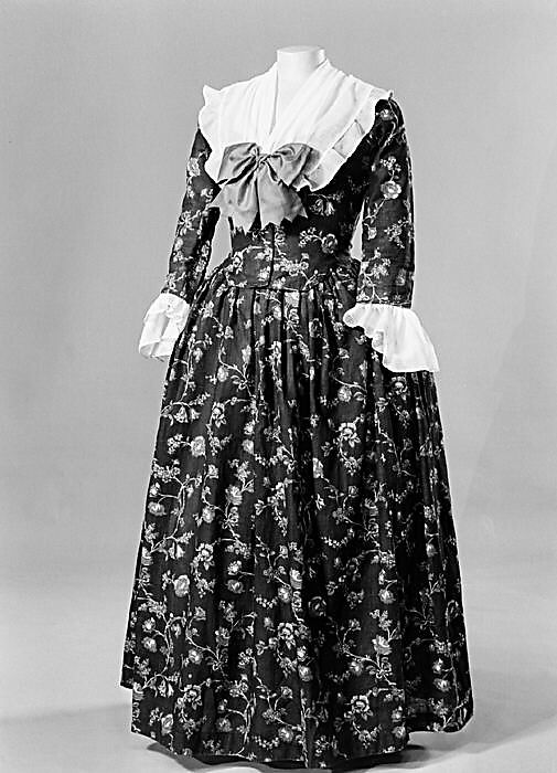 Dress, cotton, linen, American