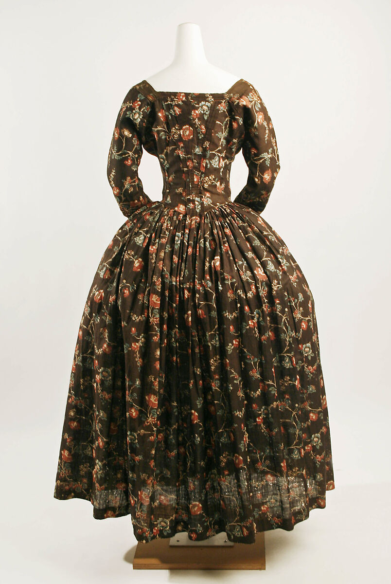 Dress, cotton, linen, American