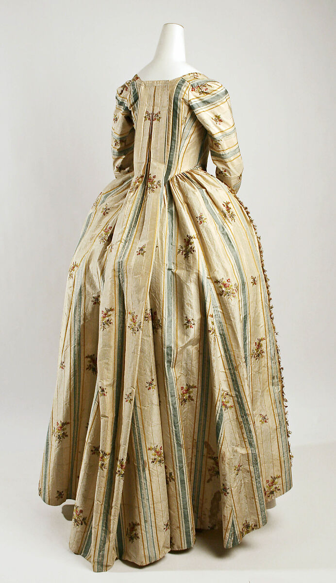 Robe à la piémontaise, silk, metallic threads, German