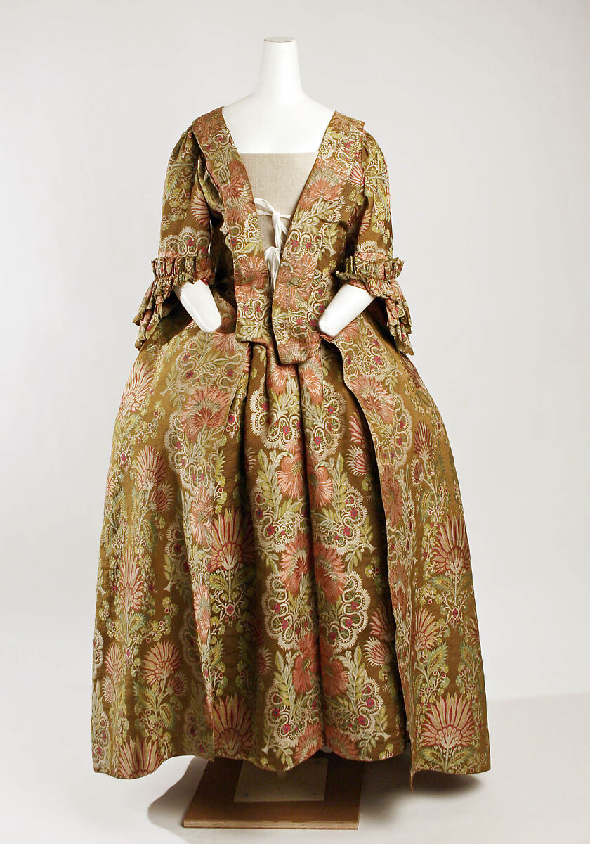 Dress, silk, probably British