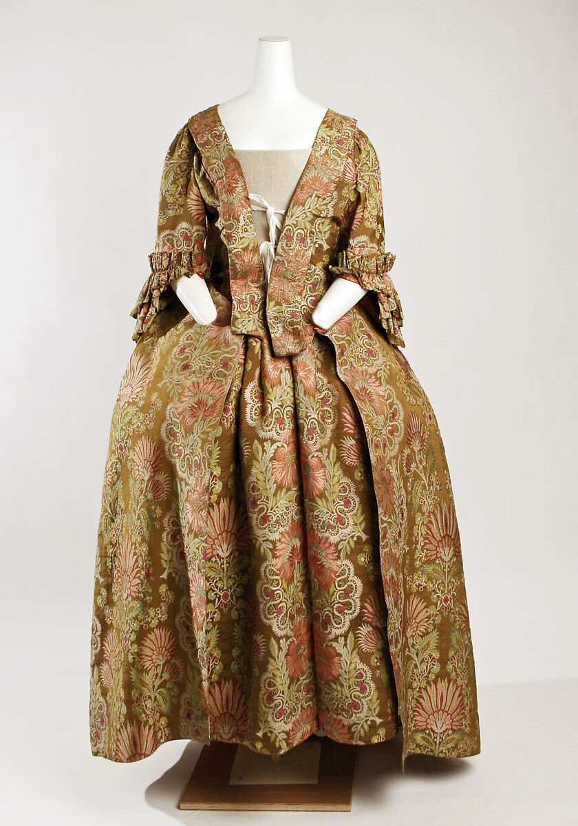 Dress, silk, probably British 