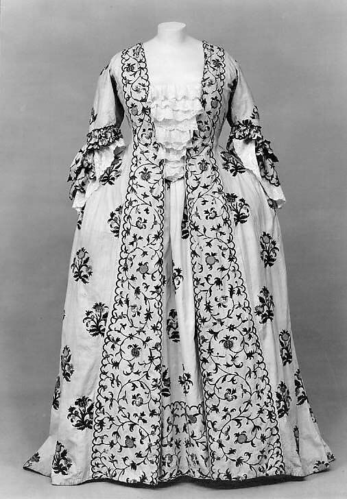 Dress, linen, wool, French