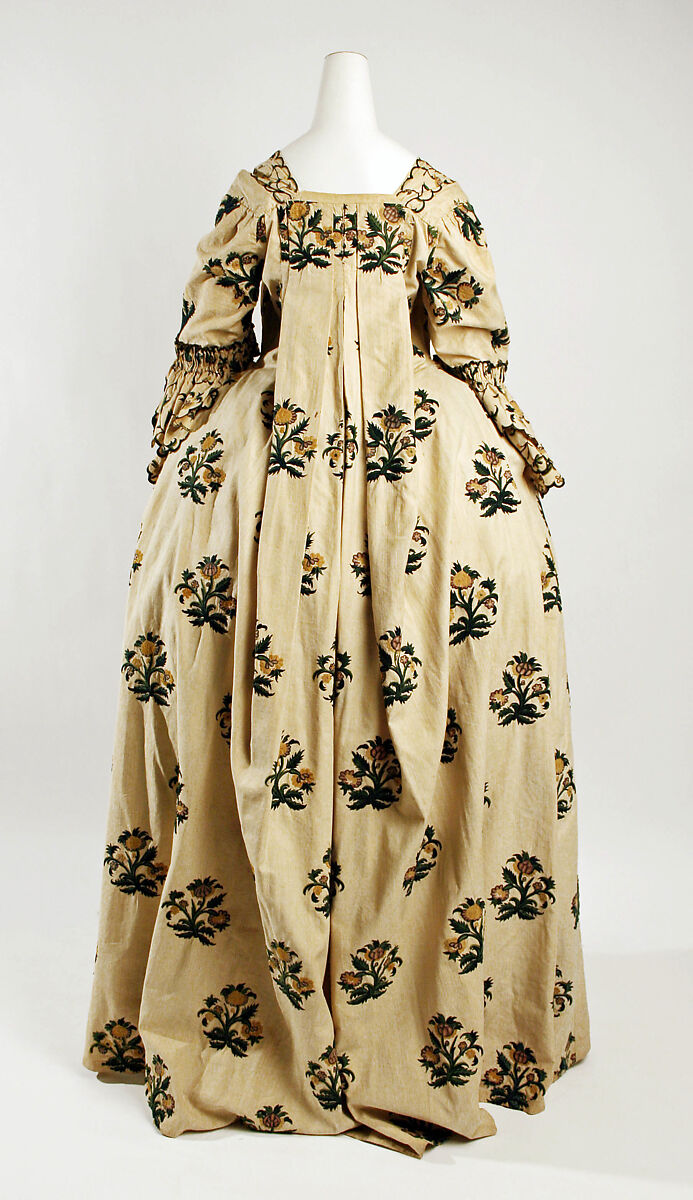 Dress, linen, wool, French