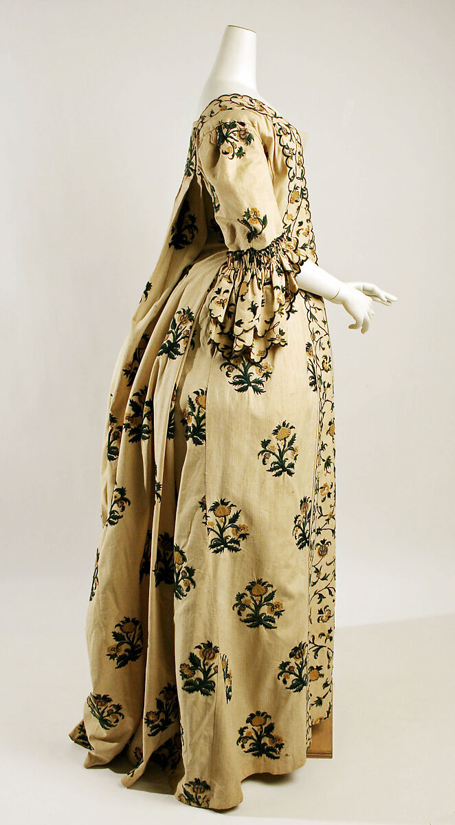 Dress, linen, wool, French